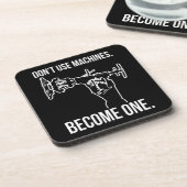 Word een machine - Funny Cartoon Strongman Lifting Drankjes Onderzetter (Linkerzijde)