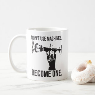 Word een machine - Funny Cartoon Strongman Lifting Koffiemok