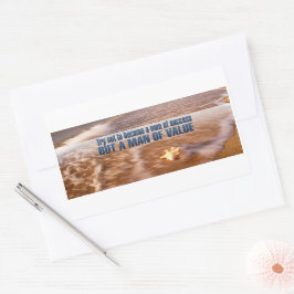 "Word een man van waarde" Inspirerend quote Rechthoekige Sticker
