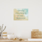 Word een Mermaid Fun Beach Quote Poster (Keuken)