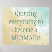 Word een Mermaid Fun Beach Quote Poster (Voorkant)