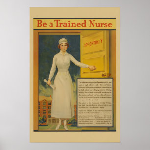 Word een opgeleide verpleegster! 1917 WO I Verpleg Poster