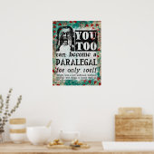 Word een paralegal - Funny Vintage Ad Poster (Keuken)