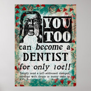 Word een Poster van de Dentist - Funny Vintage Ad