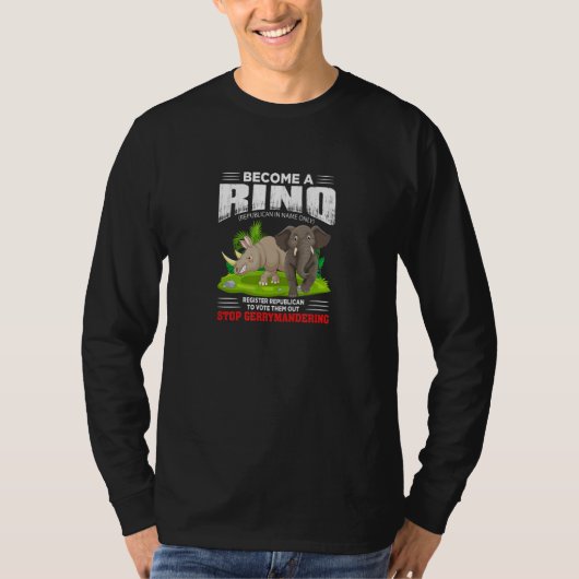Word een Rino-stopmiddel T-shirt (Voorkant)
