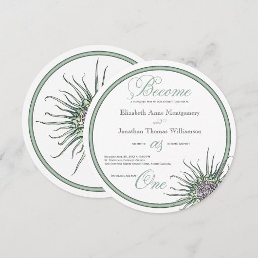 Word een Schotse tistle bruiloft-uitnodiging Kaart (Voorkant / Achterkant)