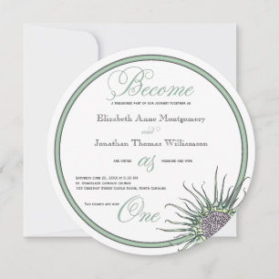 Word een Schotse tistle bruiloft-uitnodiging Kaart