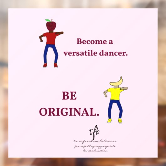 Word een veelzijdige danser Ballet Roze Raamsticker (Vel 2)
