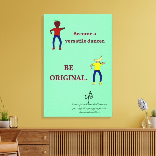 Word een veelzijdige danser licht Zee groen Canvas Afdruk (Insitu (Woonkamer))