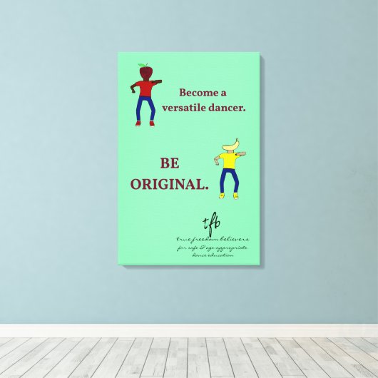 Word een veelzijdige danser licht Zee groen Canvas Afdruk (Insitu (Houten vloer))