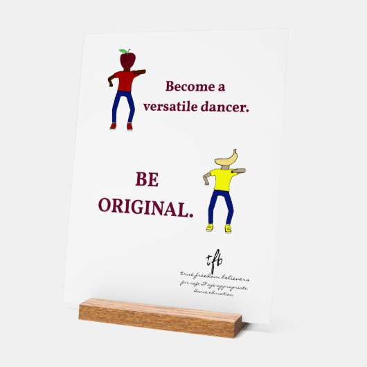 Word een veelzijdige danser wit acryl bord (Hoek)