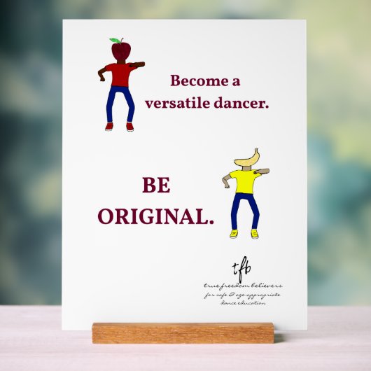 Word een veelzijdige danser wit acryl bord (Neutraal)