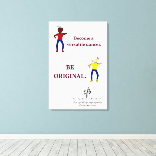 Word een veelzijdige danser wit canvas afdruk (Insitu (Houten vloer))