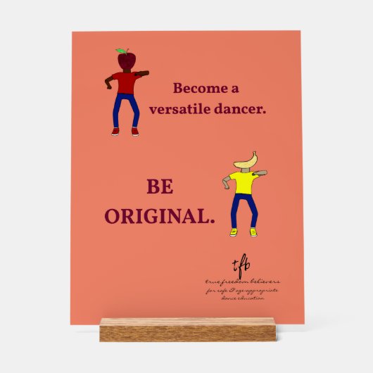 Word een veelzijdige danser zalm acryl bord (Voorkant)