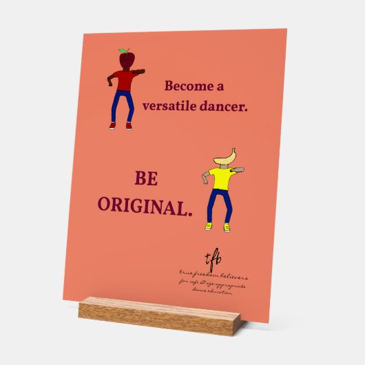 Word een veelzijdige danser zalm acryl bord (Hoek)