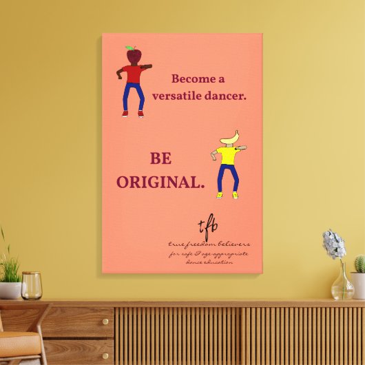 Word een veelzijdige danser zalm canvas afdruk (Insitu (Woonkamer))