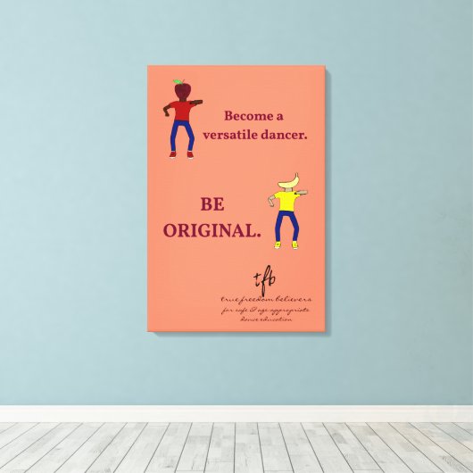 Word een veelzijdige danser zalm canvas afdruk (Insitu (Houten vloer))