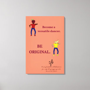 Word een veelzijdige danser zalm canvas afdruk