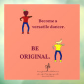 Word een veelzijdige danser zalm raamsticker (Vel 3)