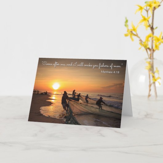 Word een visser van mannen (doopkaart) kaart (Gele Bloem)