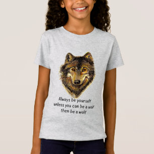 Word een Wolf Fun Quote Waterverf Art T-shirt
