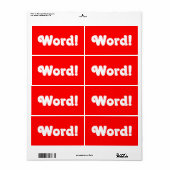 Word! Etiket (Full Sheet)