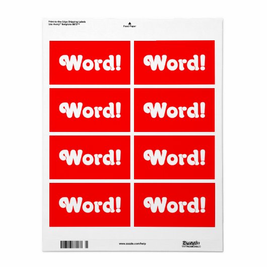 Word! Etiket (Full Sheet)