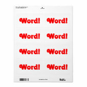 Word! Etiket (Full Sheet)