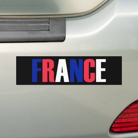 Word FRANCE in driekleurige vlag van het land Bumpersticker (Op auto)