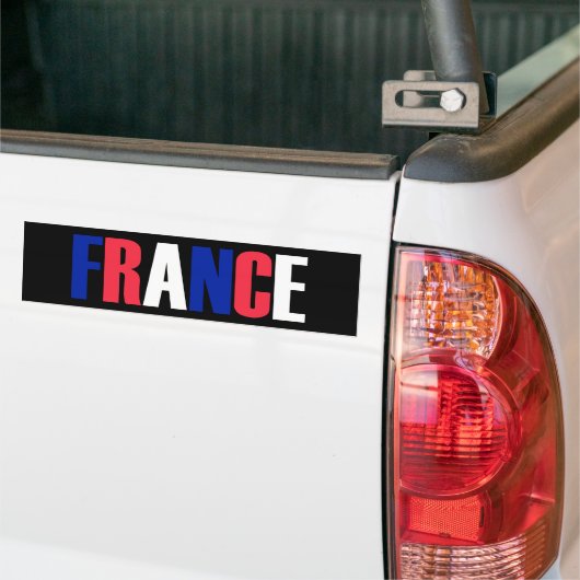 Word FRANCE in driekleurige vlag van het land Bumpersticker (Op Truck)