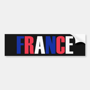 Word FRANCE in driekleurige vlag van het land Bumpersticker