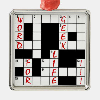 Word Geek voor het leven van het kruiswoordpuzzelw Metalen Ornament