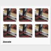 Word gehamerd! vierkante sticker (Vel)