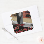 Word gehamerd! vierkante sticker (Envelop)