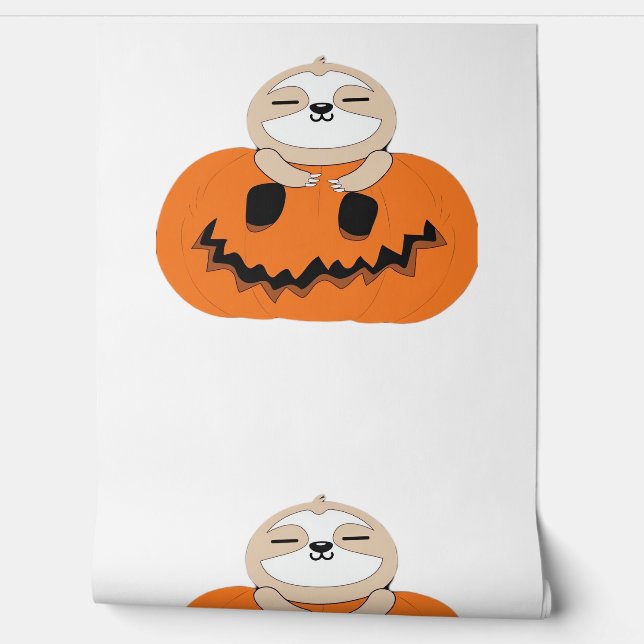 Word gezellig met ons Halloween Luiaard T-Shirt -  Behang (Afrollen)
