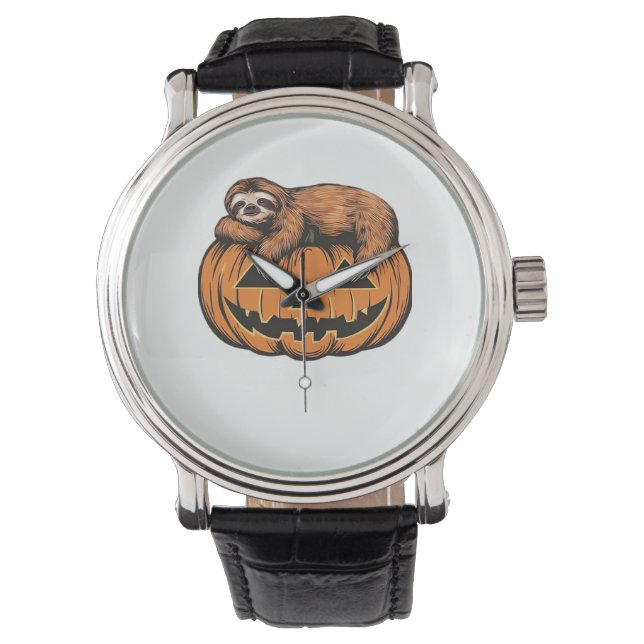 Word gezellig met ons Halloween Luiaard T-Shirt -  Horloge (Voorkant)