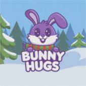 Word Gezellig Met Winter Bunny Hugs Sticker (Voorkant)