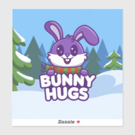 Word Gezellig Met Winter Bunny Hugs Sticker