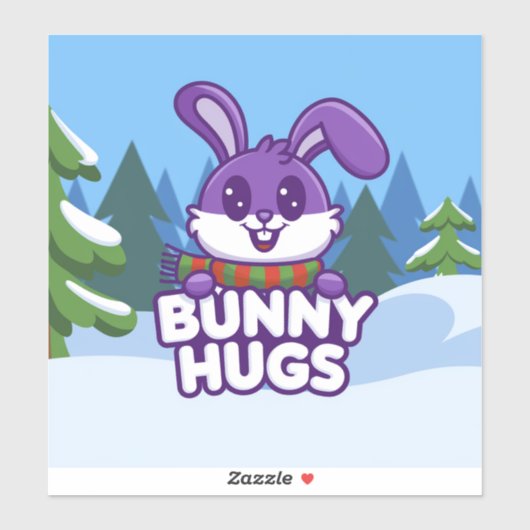 Word Gezellig Met Winter Bunny Hugs Sticker (Vel)