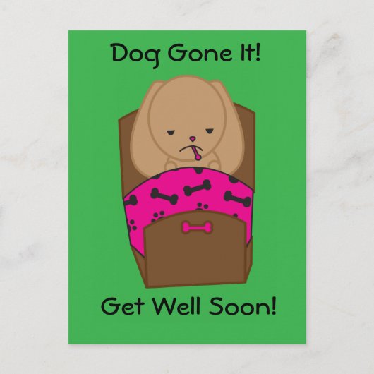 Word gezond Hond Weggegaan Grappig Gepersonaliseer Briefkaart (Voorkant)