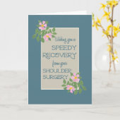 Word gezond, Kaart schouderchirurgie, roze dogrose (Gele Bloem)