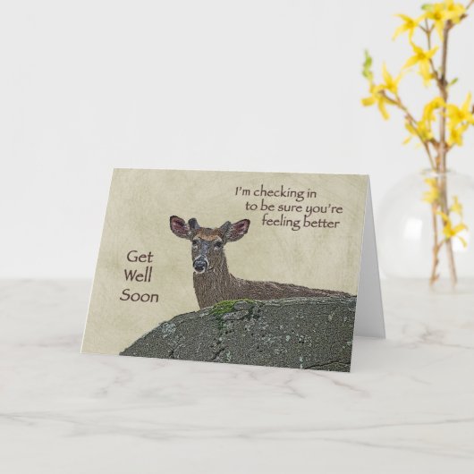 Word goed de Bok van Herten Whitetail in de Groet Kaart (Gele Bloem)