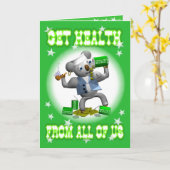 Word goed de Spinazie van de Koala Etend Wenskaart Kaart (Gele Bloem)