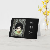 Word goed, Heilige Schrift, Peter 5:7, Chickadee, Kaart (Gele Bloem)