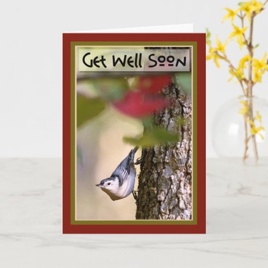 Word goed - Nuthatch Wenskaart Kaart (Gele Bloem)