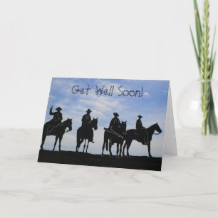 Word goed spoedig het wenskaart van Cowboys Kaart