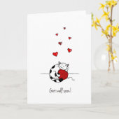 "Word goed spoedig!" Het Wenskaart van de kat - Kaart (Gele Bloem)