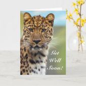 Word goed spoedig het wenskaart van de Luipaard Kaart (Gele Bloem)