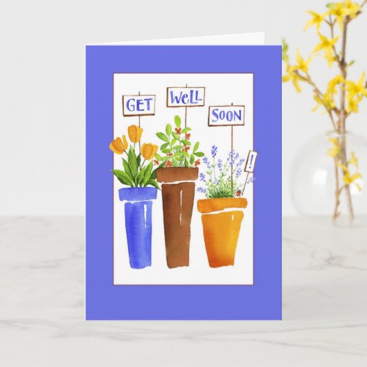 Word goed spoedig kaart (Gele Bloem)