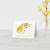 Word goed spoedig Kaart Corgi (Gele Bloem)